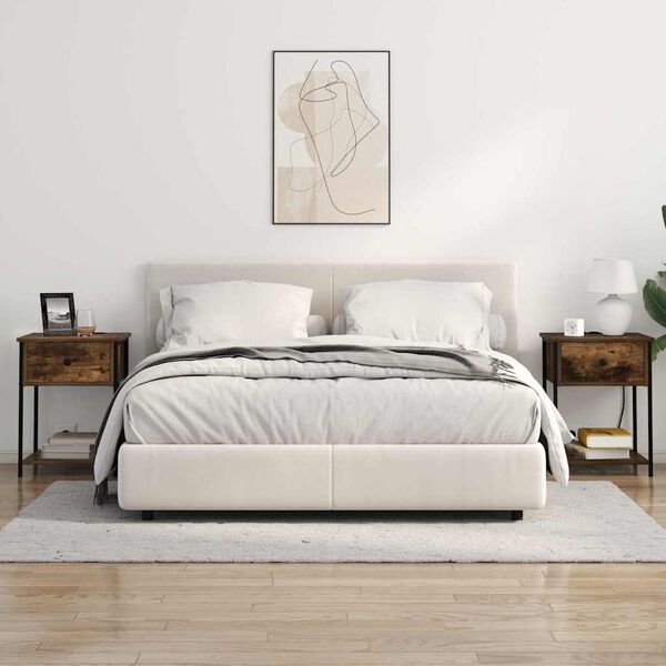 vidaXL Nattduksbord med l&aring;da R&ouml;kt ek 42 x 41 x 56 cm Konstruerat tr&auml;