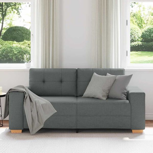 vidaXL Loveseat soffa m&ouml;rkgr&aring; 180x77x82 cm tyg