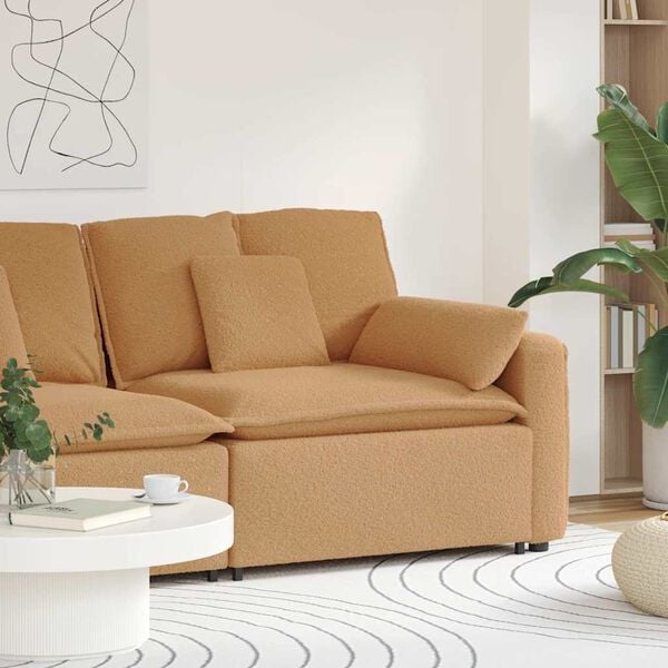 vidaXL Modul&auml;r soffa armst&ouml;ds&auml;ndmodul med dynor beige 100 cm