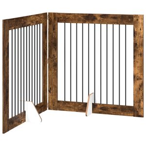 vidaXL F&auml;llbar hundgrind med stativ 2 st R&ouml;kt ek 200,5 cm