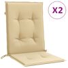 vidaXL Stolsdynor l&aring;gt ryggst&ouml;d 2 st melerad beige 100x50x4 cm tyg