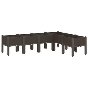 vidaXL Odlingsl&aring;da med ben brun 160x120x42 cm PP