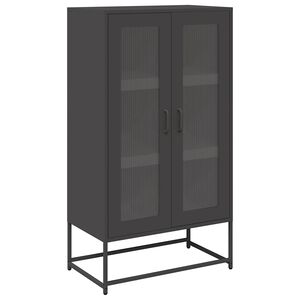 vidaXL Highboard svart 68x39x123 cm st&aring;l
