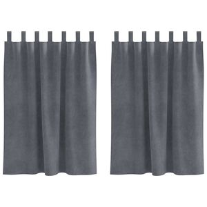 vidaXL Gardiner med gardiner 2 pcs Ljusgrå 140 x 140 cm Sammet