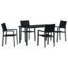 vidaXL Tr&auml;dg&aring;rdsm&ouml;belset 5 pcs Svart Pulverlackerat st&aring;l