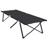 vidaXL F&auml;llbar Camping S&auml;ng 2 pcs Svart 206 x 76 x 74 cm