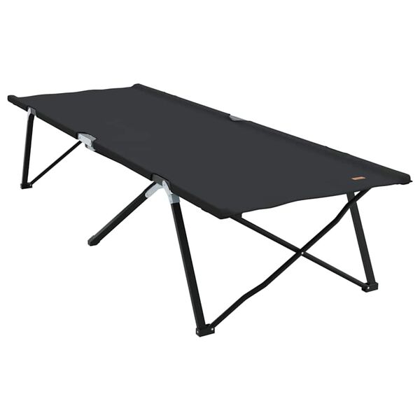 vidaXL F&auml;llbar Camping S&auml;ng 2 pcs Svart 206 x 76 x 74 cm