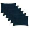vidaXL Kudd&ouml;verdrag 6 st HOUTEN M&ouml;rkbl&aring; 50 x 80 cm Faux Kaninp&auml;ls
