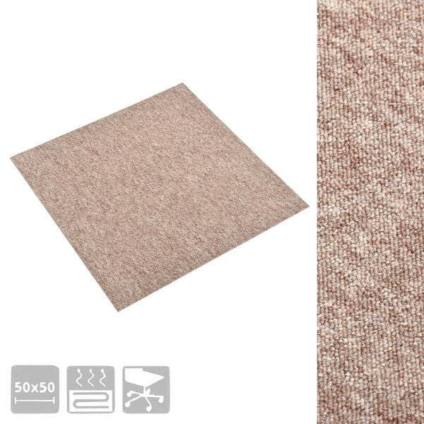 vidaXL Textilplattor 20 st 5 m² 50x50 cm beige