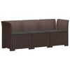 vidaXL 3-sits tr&auml;dg&aring;rdsoffa med kuddar Rattan-look PP Brun