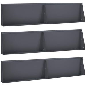 vidaXL St&ouml;dv&auml;gg 6 st 100 x 12 x 50 cm St&aring;l Antracit
