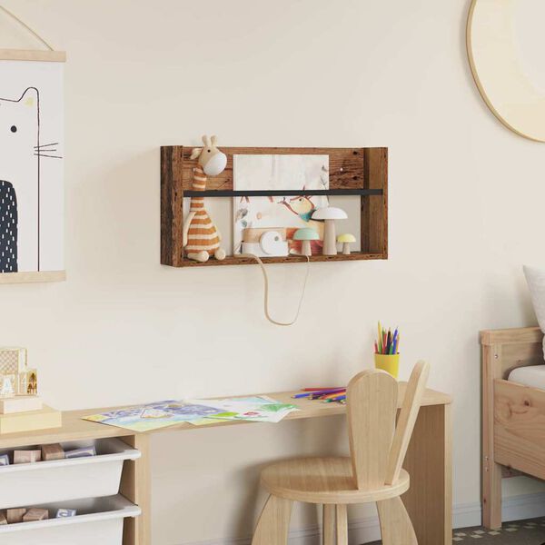 vidaXL Tidningshylla Gammalt tr&auml; 60 x 12 x 30 cm Konstruerat tr&auml;