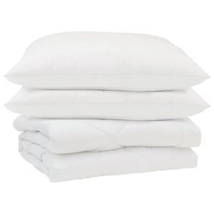 vidaXL Sommar Duvet med kudde 3 pcs Vit Mikrofiber