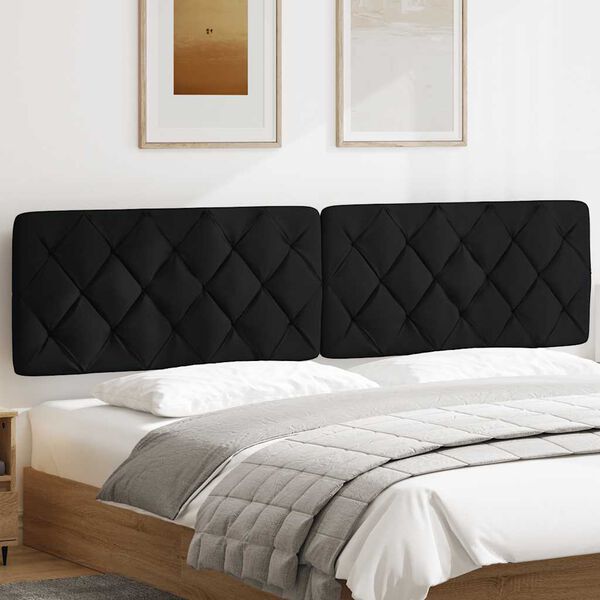 vidaXL Headboard Cushion Black 200 cm Fabric