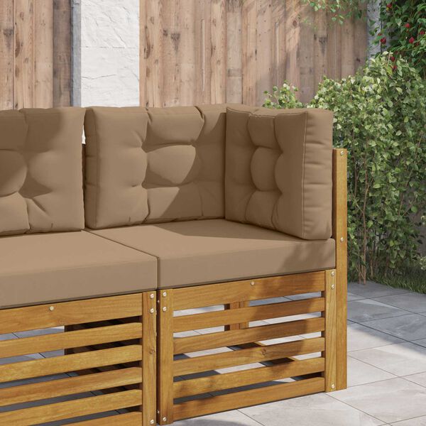 vidaXL Utomhus Soffa Kudde 3 pcs Taupe Polyester