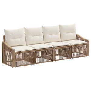 vidaXL Tr&auml;dg&aring;rdsoffset 4 st Beige konstrotting