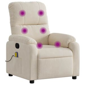 vidaXL Massagef&aring;t&ouml;lj beige mikrofibertyg