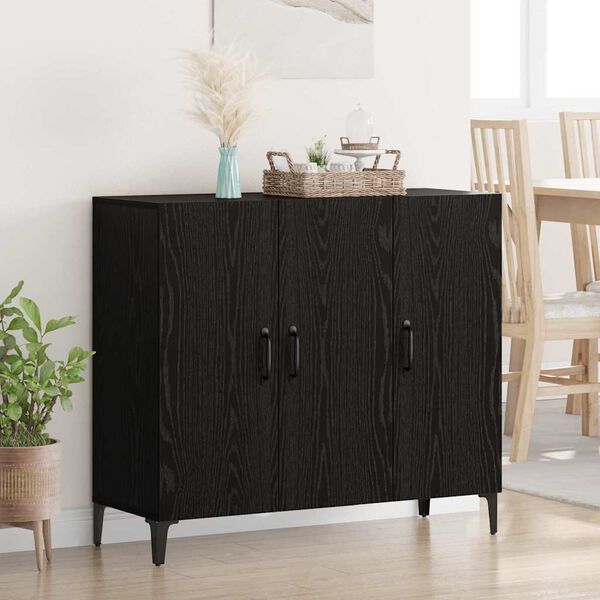 vidaXL Sideboard Svart ek 34 x 90 x 80 cm Konstruerat tr&auml;