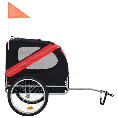 vidaXL Cykelvagn för hund röd och svart