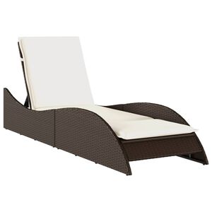 vidaXL Sols&auml;ng med dyna brun 60x205x73 cm konstrotting