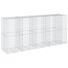 vidaXL Gabionkorg med skydd 450x100x200 cm galvaniserat j&auml;rn