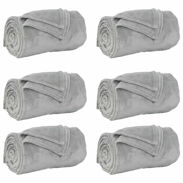vidaXL Filtar 6 pcs Gr&aring; 130 x 150 cm Fleece