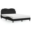 vidaXL Bed "Viana" with Mattress Black 140x200 cm Faux Leather