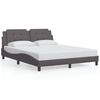 vidaXL Bed Frame with LED without Mattress "Zadar" Grey 160x200 cm