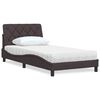 vidaXL Bed with Mattress Dark Brown 100x200 cm Fabric
