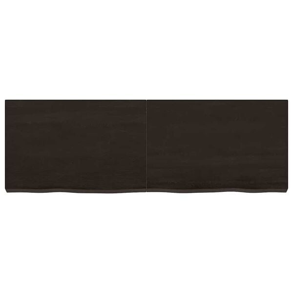 vidaXL V&auml;gghylla m&ouml;rkbrun 120x40x(2-6) cm behandlad massiv ek