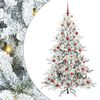 vidaXL Plast Hingad Julgran med 300 LED-lampor Vit 180 cm PVC och st&aring;l