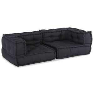 vidaXL 2-sits modulsoffaantracit 140x70x36 tyg