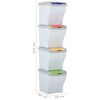 vidaXL Stapelbara soptunnor 4 st 80 L vit