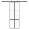 vidaXL Skjutd&ouml;rr med beslag svart 76x205 cm ESG-glas