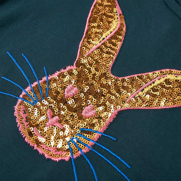 T-shirt med l&aring;nga &auml;rmar f&ouml;r barn m&ouml;rkgr&ouml;n 140