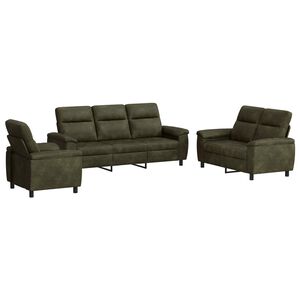 vidaXL Soffset 3 st Brun Faux Mockal&auml;der