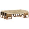 vidaXL Utomhussoffset med kudde 9 pcs Naturlig och Beige