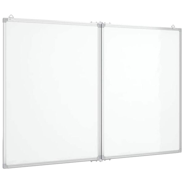 vidaXL Magnetisk whiteboard hopfällbar 100x80x1,7 cm aluminium