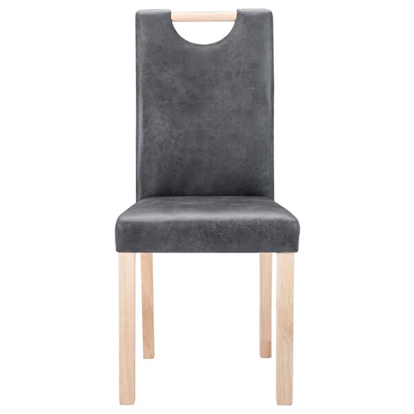 vidaXL Matstolar 6 st gr&aring; konstmocka