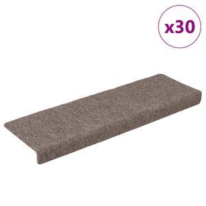 vidaXL Trappmattor sj&auml;lvh&auml;ftande 30 st 65x21x4 cm beige rektangul&auml;r kant