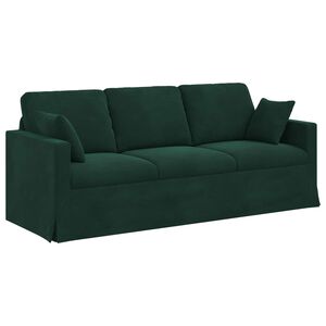 vidaXL Soffa M&ouml;rkgr&ouml;n 198 x 78 x 80 cm Sammet