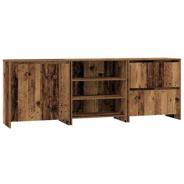 vidaXL Sideboard 3 pcs Gammalt tr&auml; 70 x 41 x 75 cm Konstruerat tr&auml;