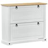 vidaXL Skosk&aring;p med hylla Corona Vit 99 x 32 x 85 cm Massiv furu