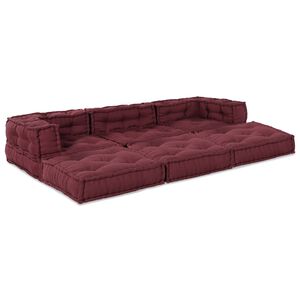 vidaXL Modulsofa enhet Tyg Bordeaux 210 x 70 x 56 cm