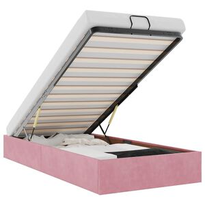 vidaXL Ottoman s&auml;ngram utan madrass rosa 80x200 cm sammet