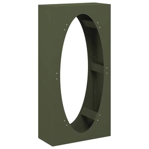 vidaXL Vedst&auml;ll olivgr&ouml;n 50x23x100 cm kallvalsat st&aring;l