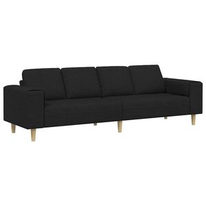 vidaXL Vardagsrumsoffa Svart 250 x 77 x 76 cm Polyester