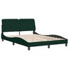 vidaXL Bed Frame with LED without Mattress Dark Green 140x190 cm Velvet