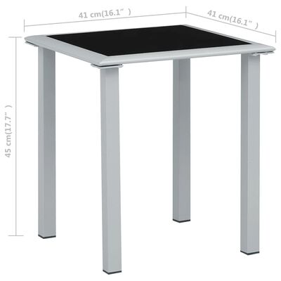 vidaXL Solsängar 2 st med bord aluminium svart