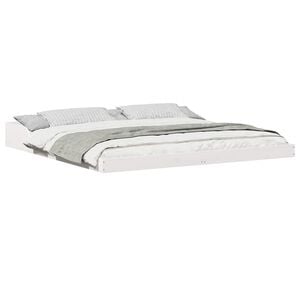 vidaXL S&auml;ngram Vit 200 x 200 cm Massiv furu